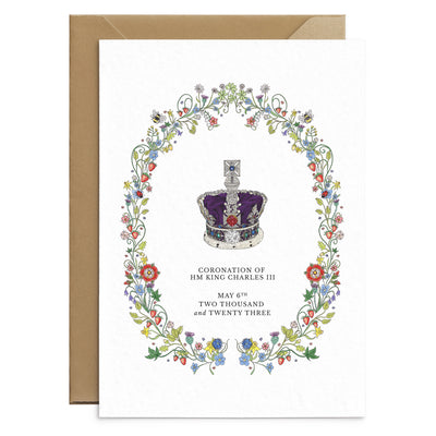King Charles Coronation Floral Greetings Card Set