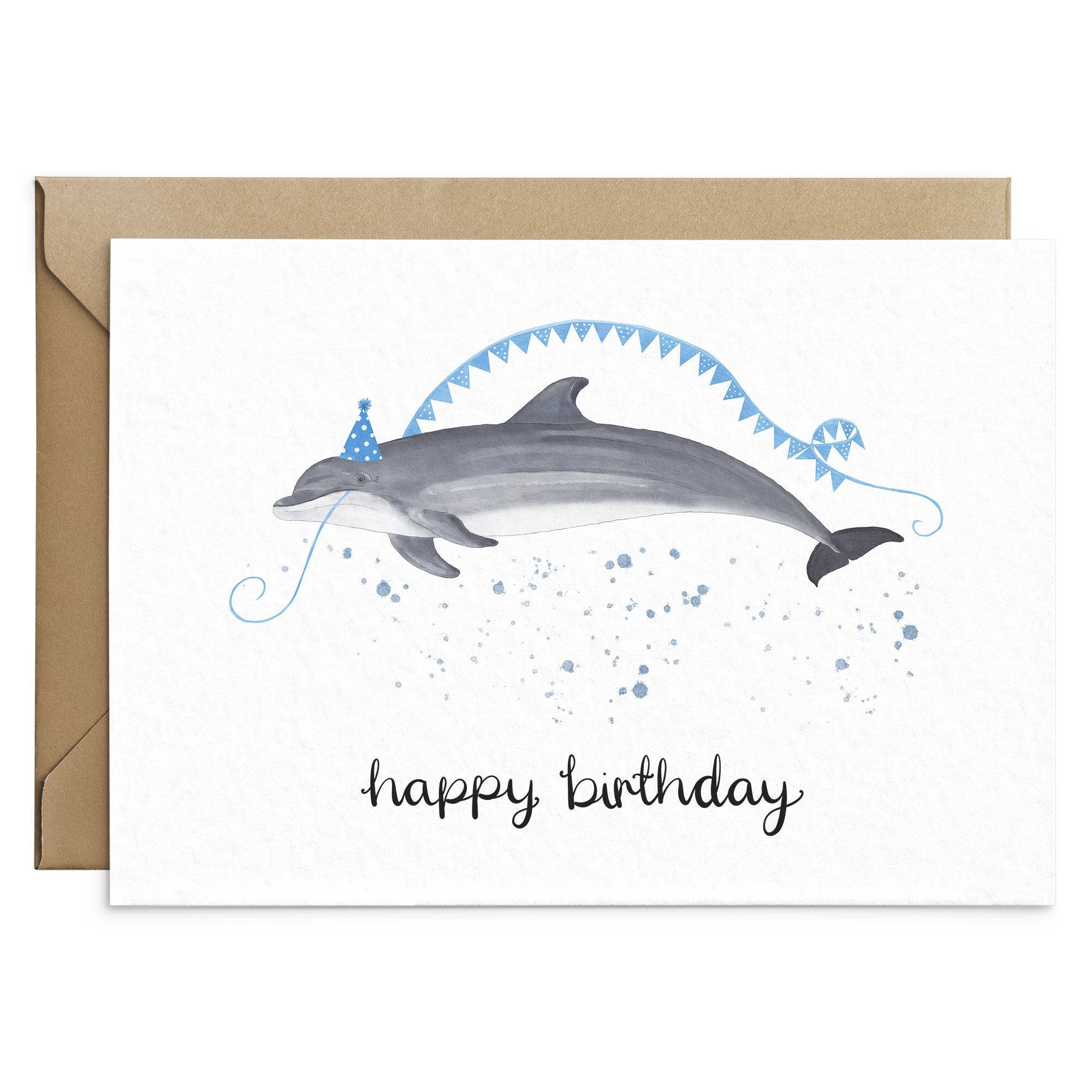 Happy Birthday Card Dolphin 