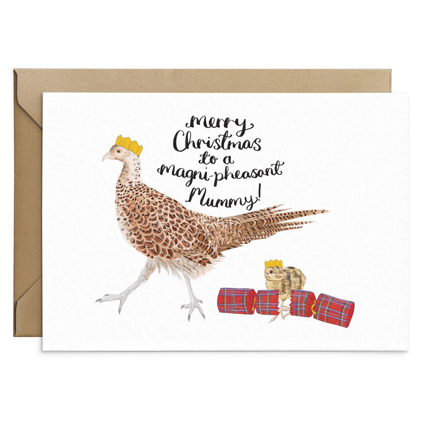 Pheasant Mummy Christmas Card - Poppins & Co.