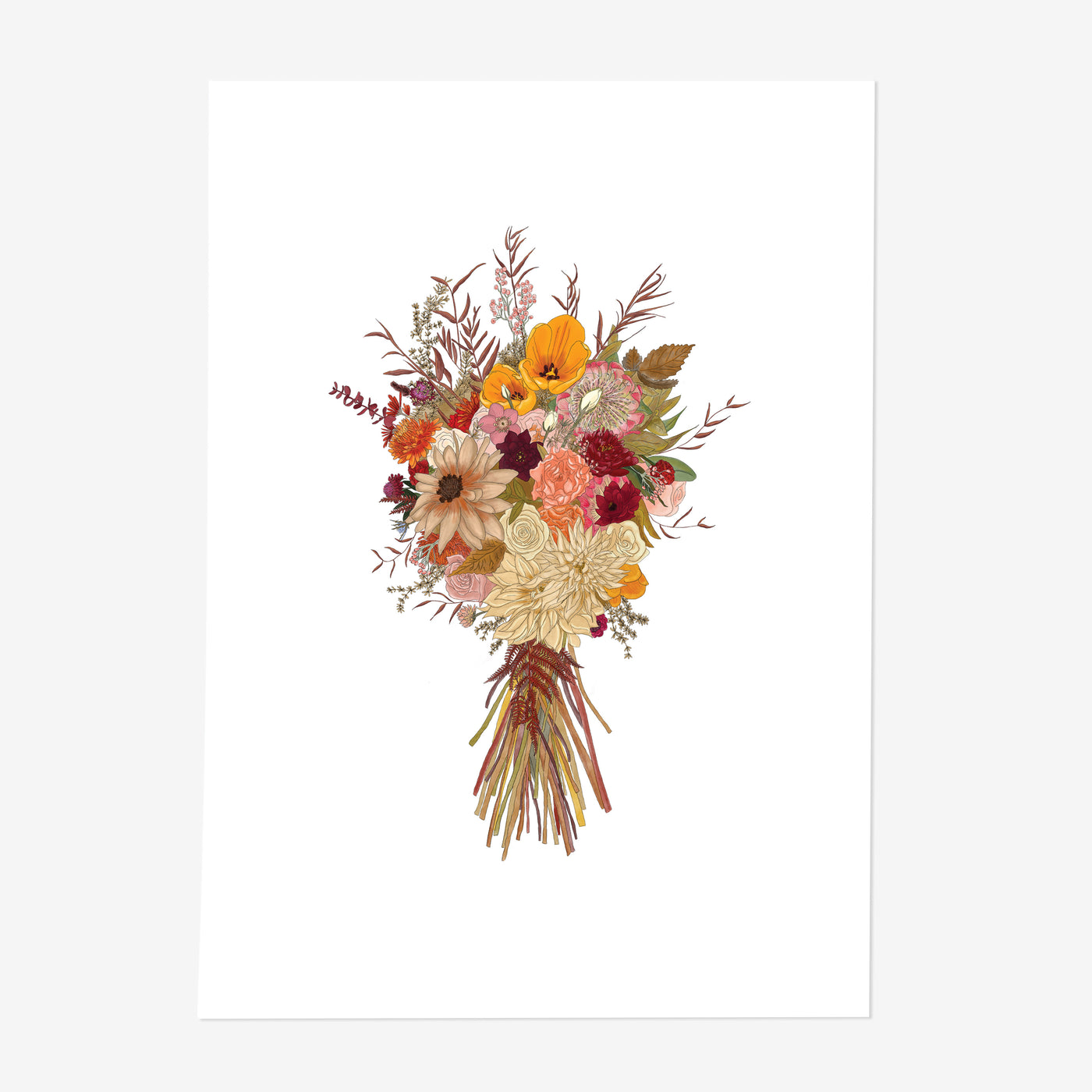 Autumn Bouquet Floral Art Print (Unframed) - Poppins & Co.