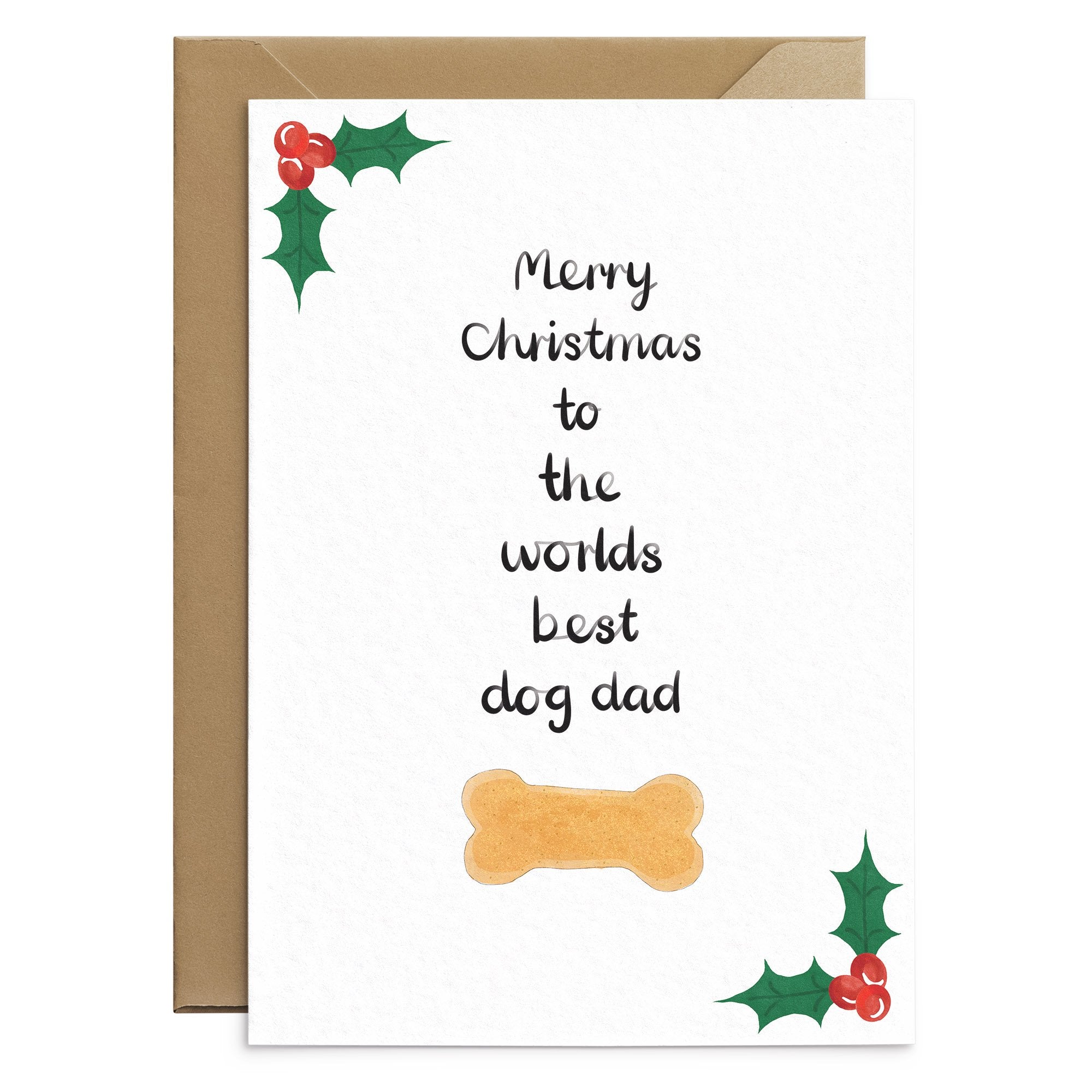 Old English Co. Pawfect - Tarjeta De Navidad Para Ellos, Lindo Perro Papá Noel Tarjeta De Navidad