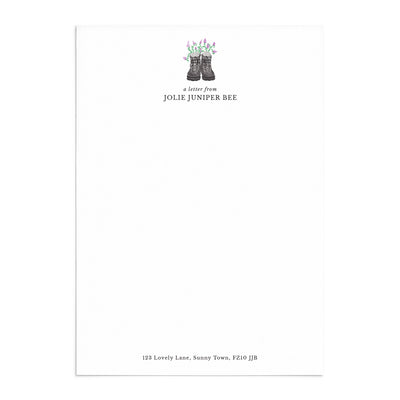 Black Boots Writing Paper - Poppins & Co.