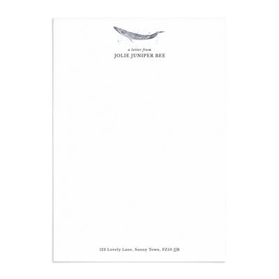 Blue Whale Writing Paper Set - Poppins & Co.