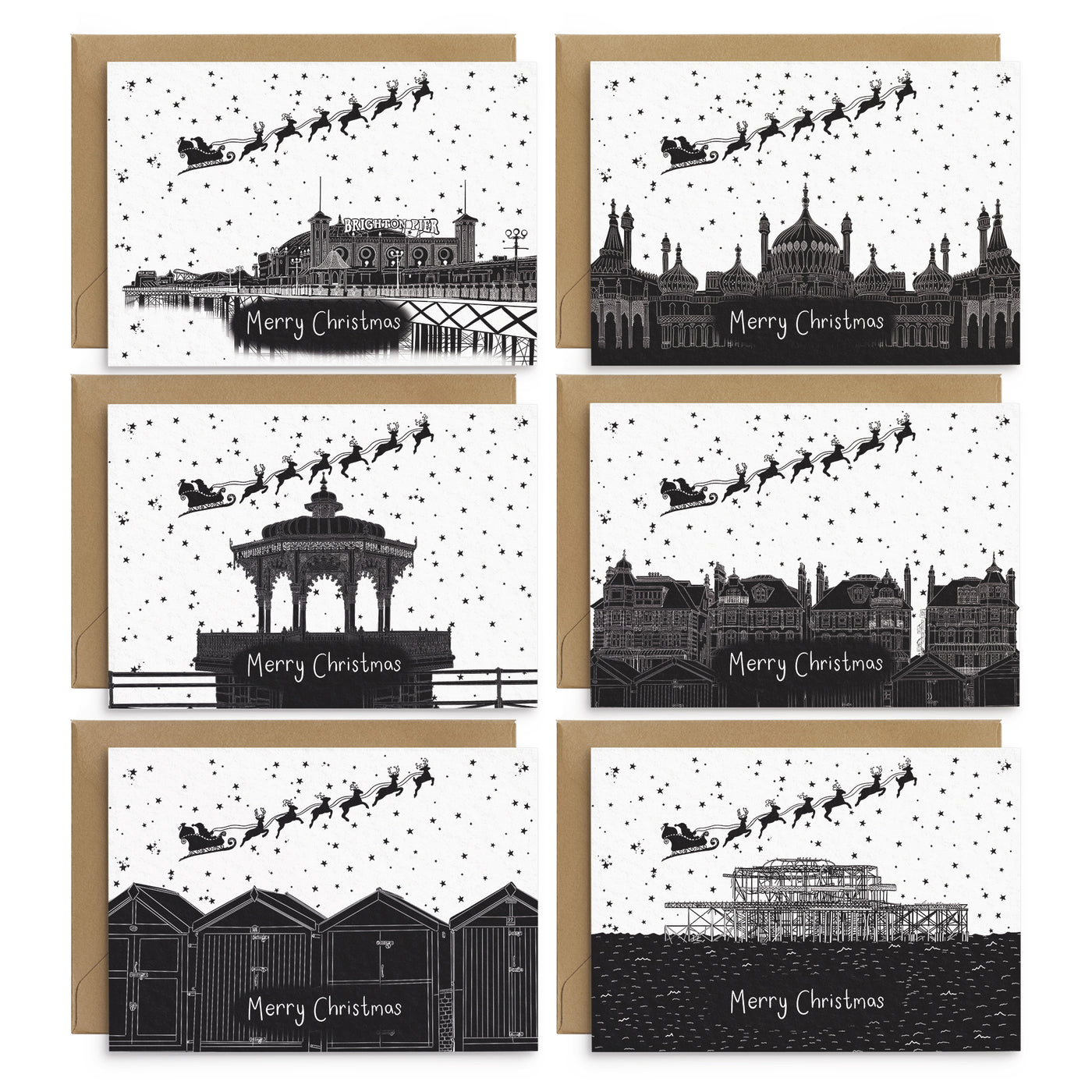 Brighton Christmas Cards Set - Poppins & Co.