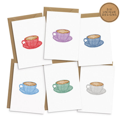 Coffee Cups Note Cards Set - Poppins & Co.