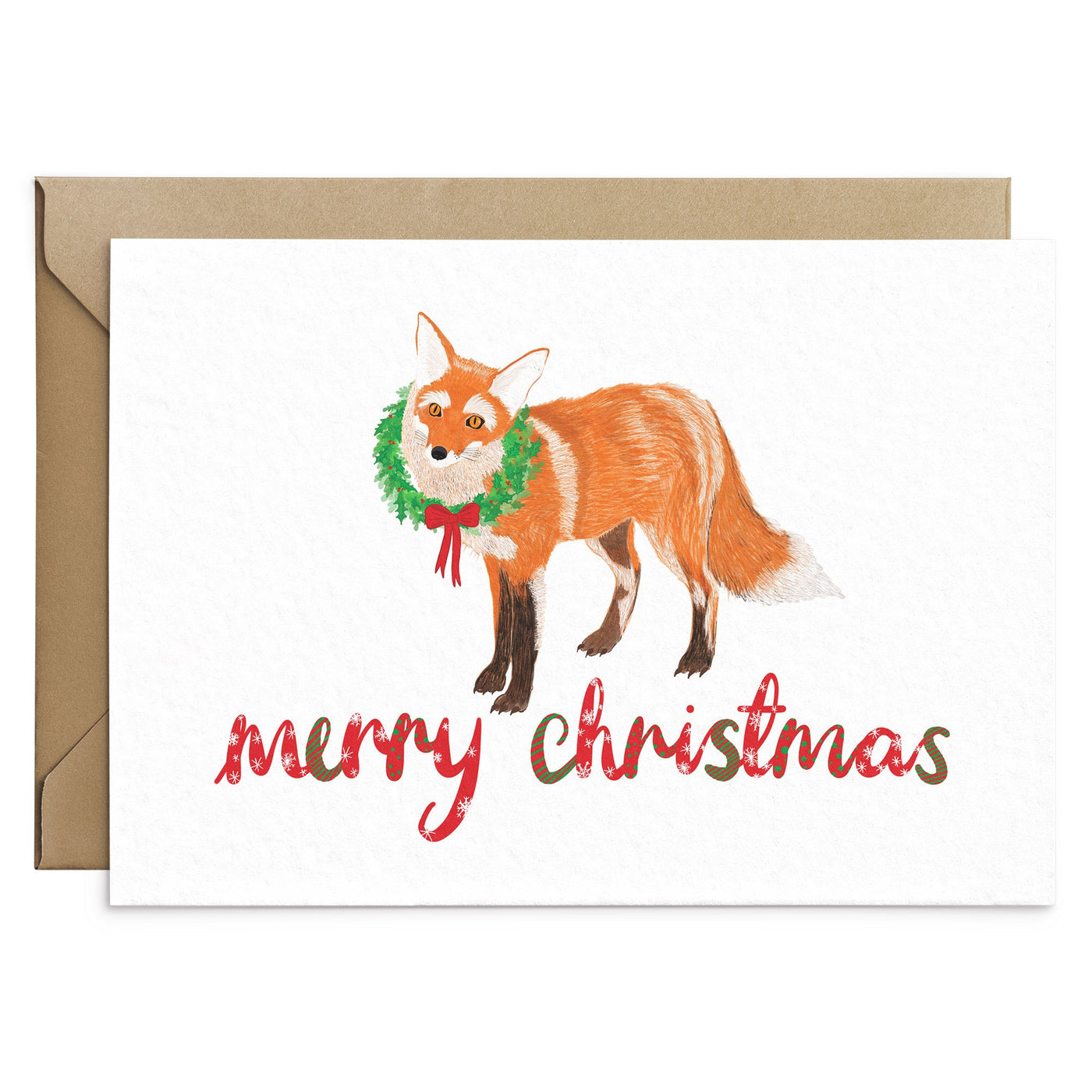 Cute Fox Christmas Card - Poppins & Co.