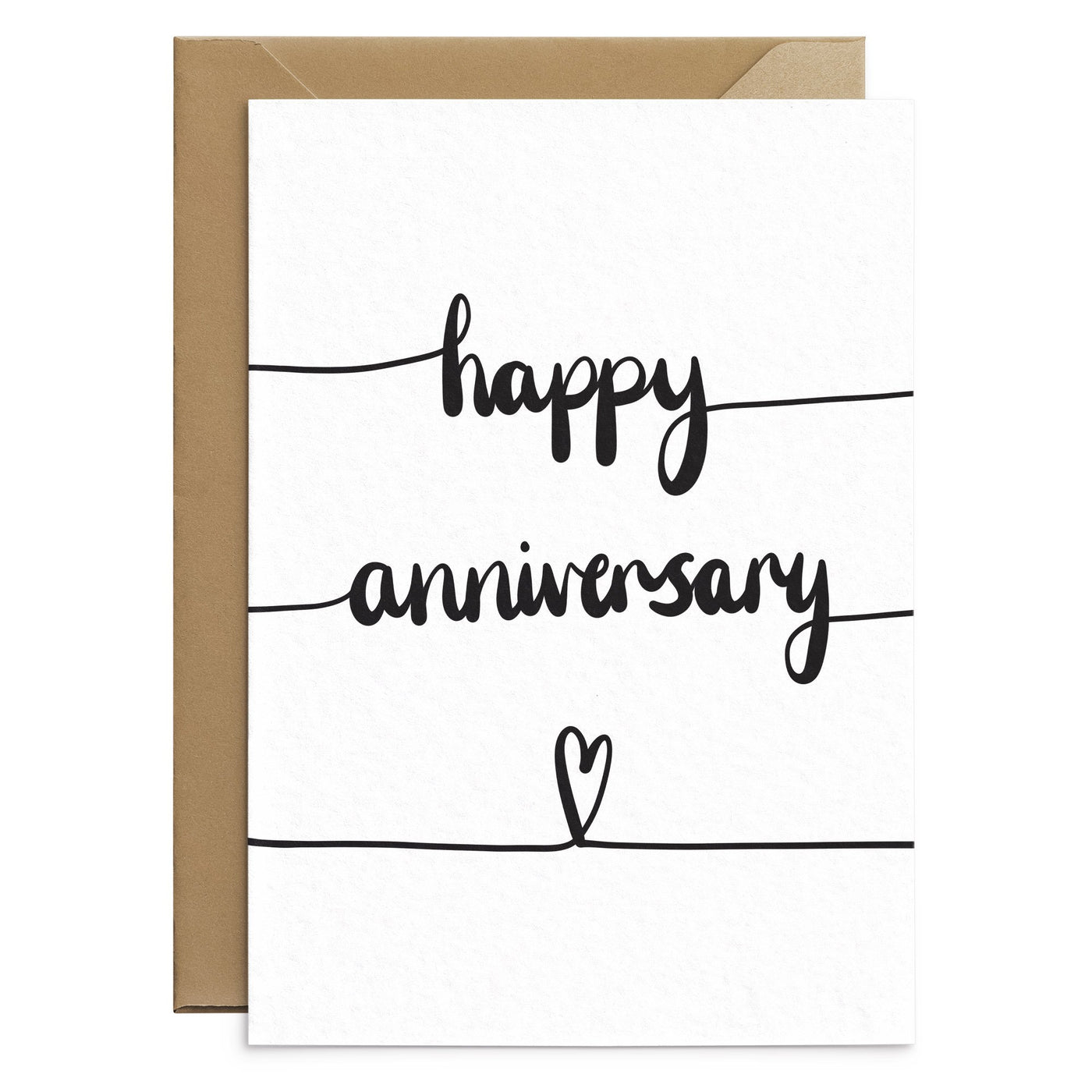 Black and White Anniversary Card - Poppins & Co.