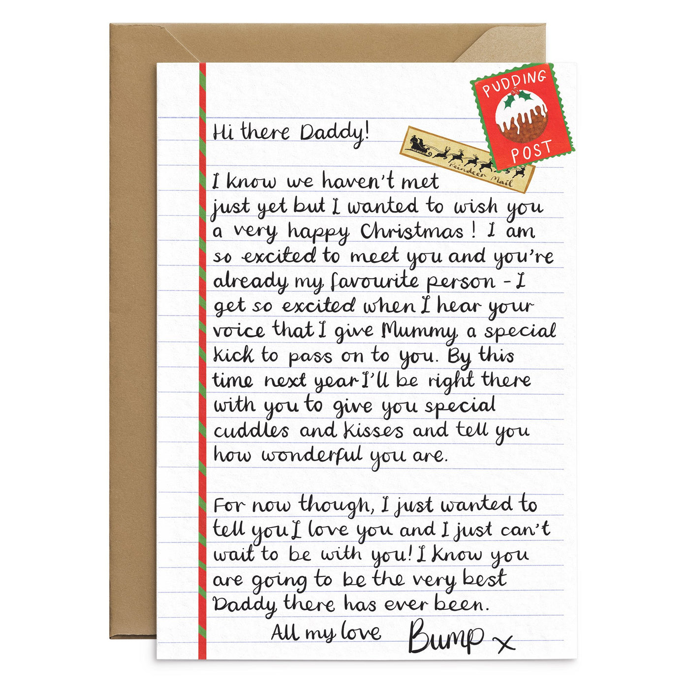 To Daddy From Bump Christmas Card - Poppins & Co.