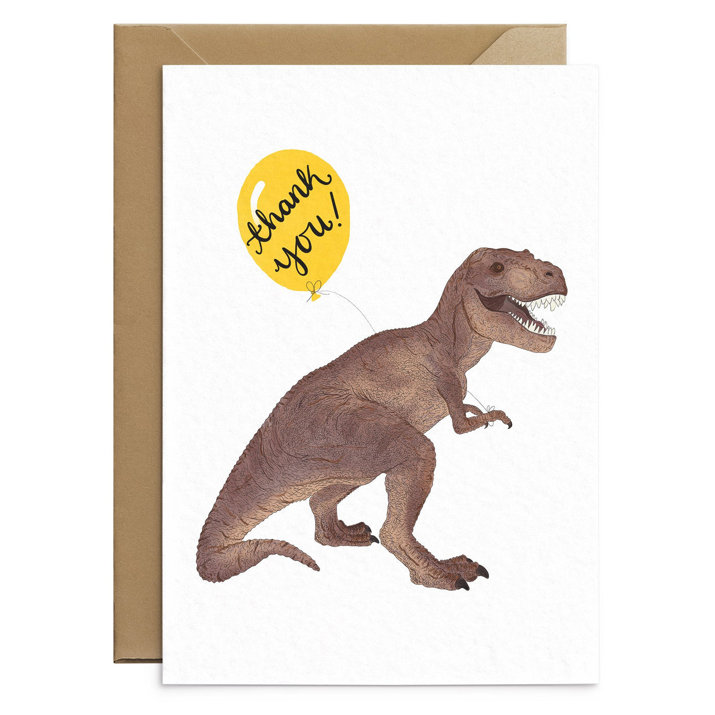 T-Rex Cute Dinosaur Thank You Card - Poppins & Co.