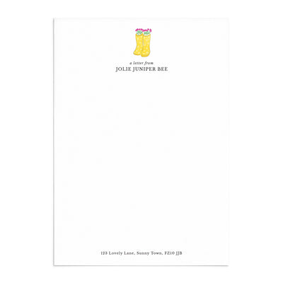 Yellow Welly Writing Paper - Poppins & Co.