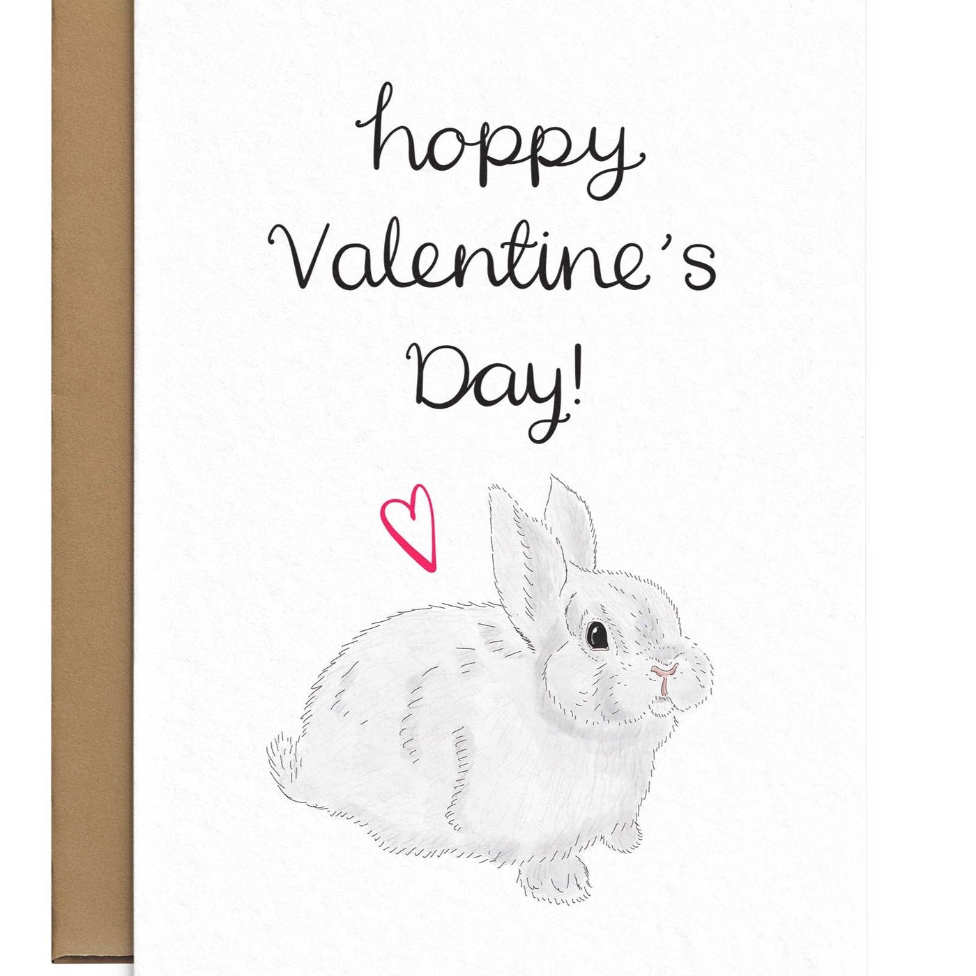 Hoppy Valentines Card - Bunny Rabbit Card