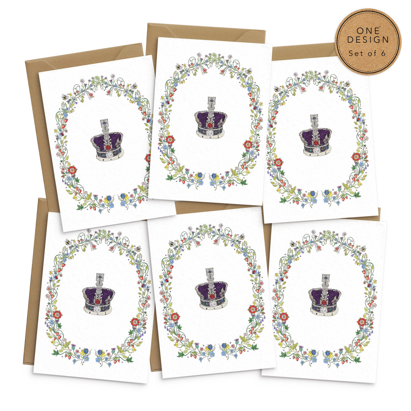 King-Charles-Coronation-Invitation-British-Crown-Jewels-Floral-Greetings-Card-Set-Of-6-Poppins-and-co