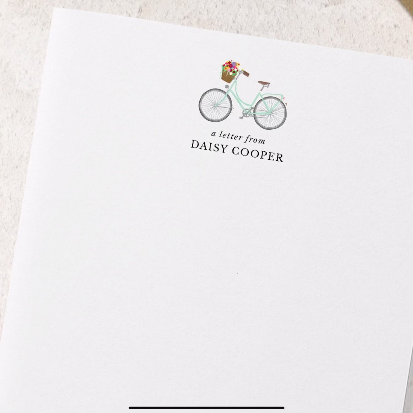 Floral Bicycle Letter Writing Paper Set