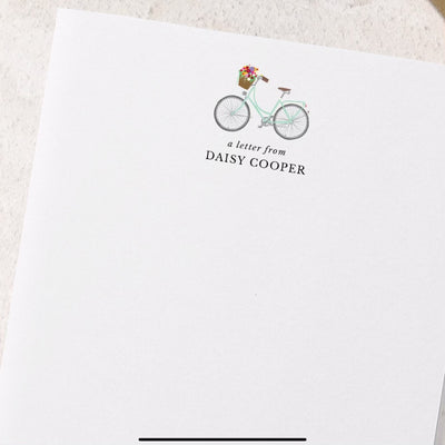 Floral Bicycle Letter Writing Paper Set