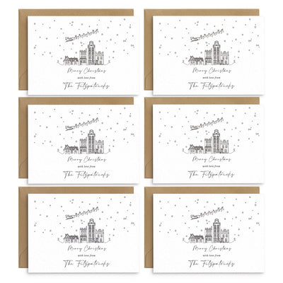 Personalised Family Christmas Card Set Of 12 - From All Of Us - Christmas Card Pack of 18 - Poppins and co