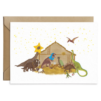 Dinosaur Nativity Christmas Cards - Set of 6