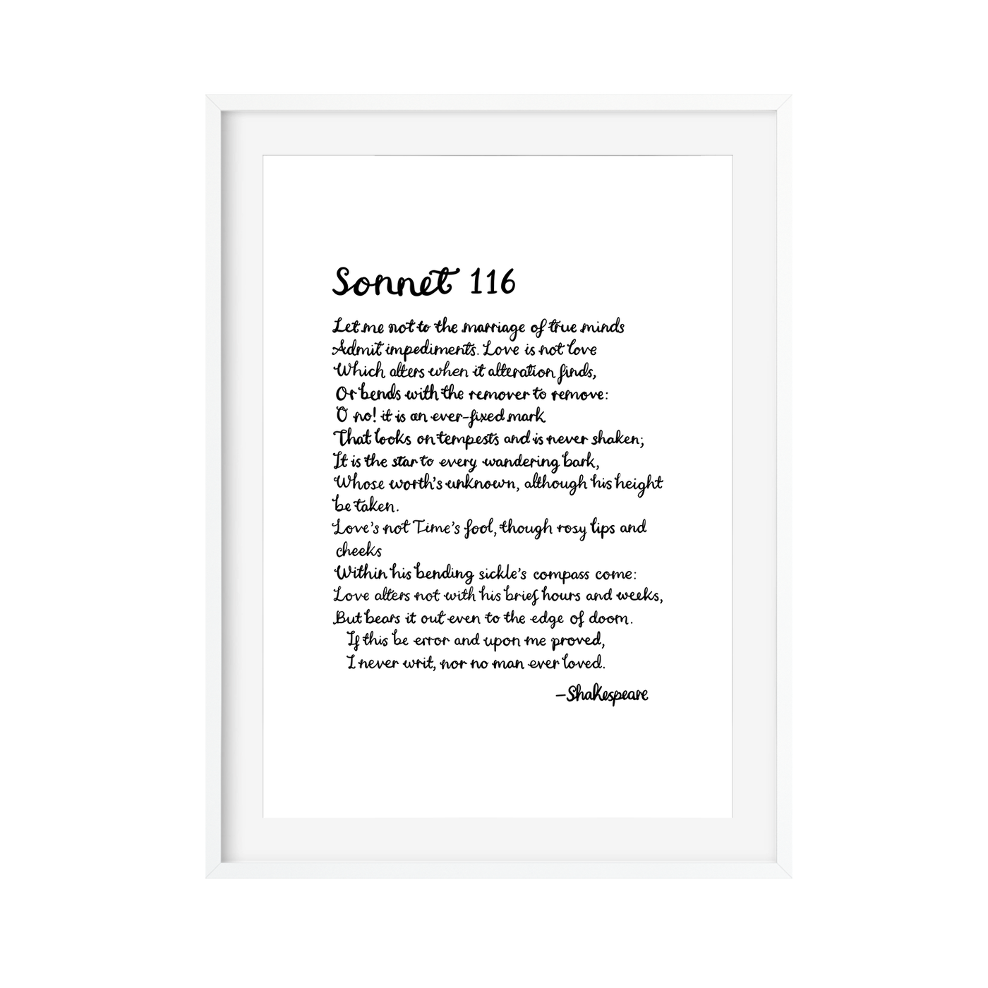 116 Poem Shakespeare Sonnet 116 - Art Prints - Poppins & Co.