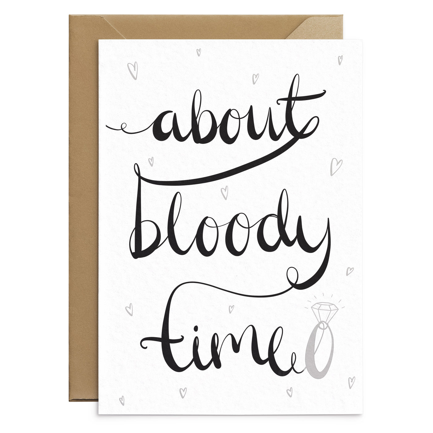 About bloody time - funny engagement card - Poppins & Co.