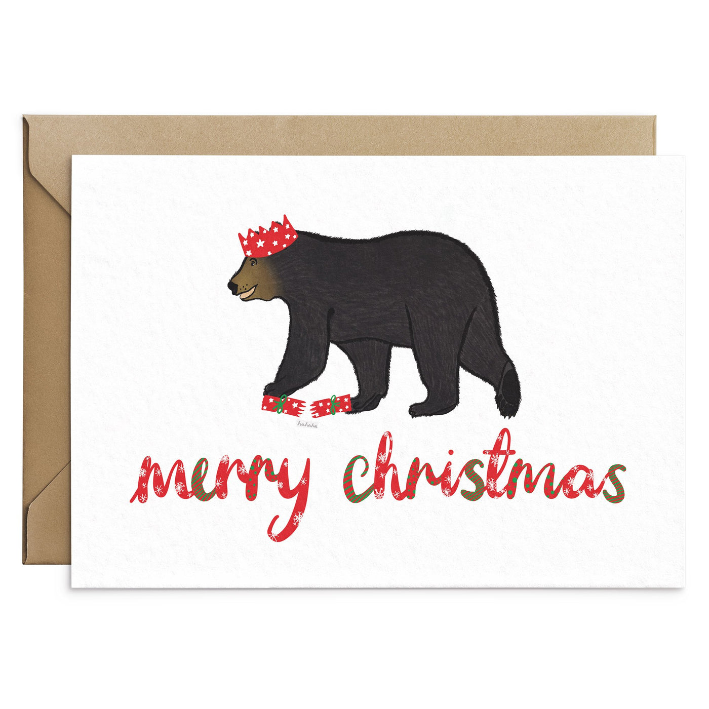 Cute Bear Christmas Card - Poppins & Co.