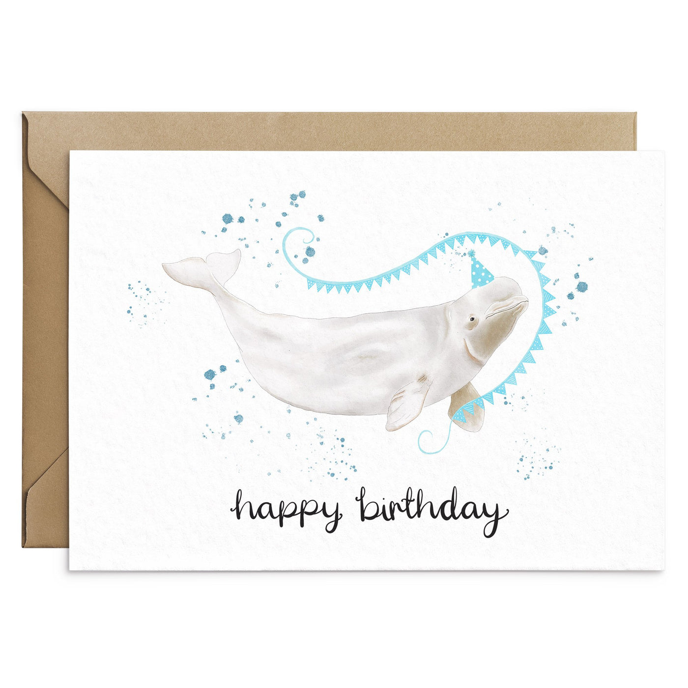 Beluga Whale Birthday Card - Poppins & Co.