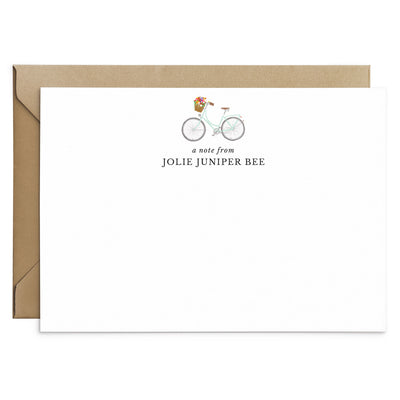 Bicycle Personalised Note Cards - Poppins & Co.