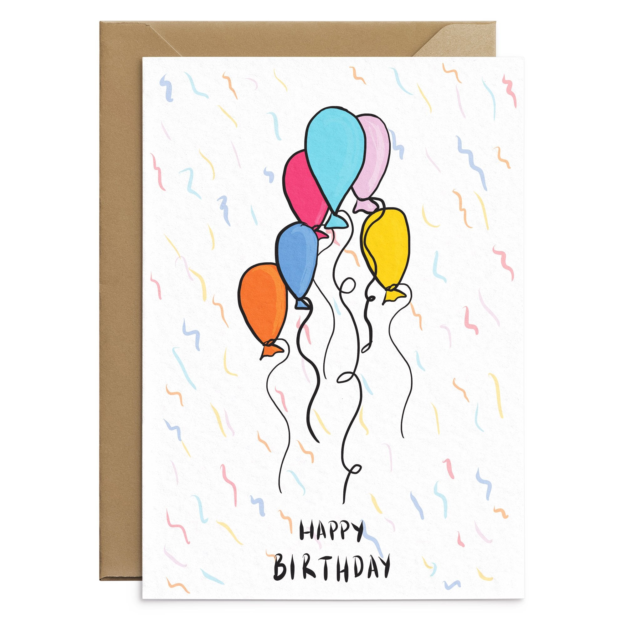 Birthday Balloons Confetti Card - Greeting Cards - Poppins & Co.