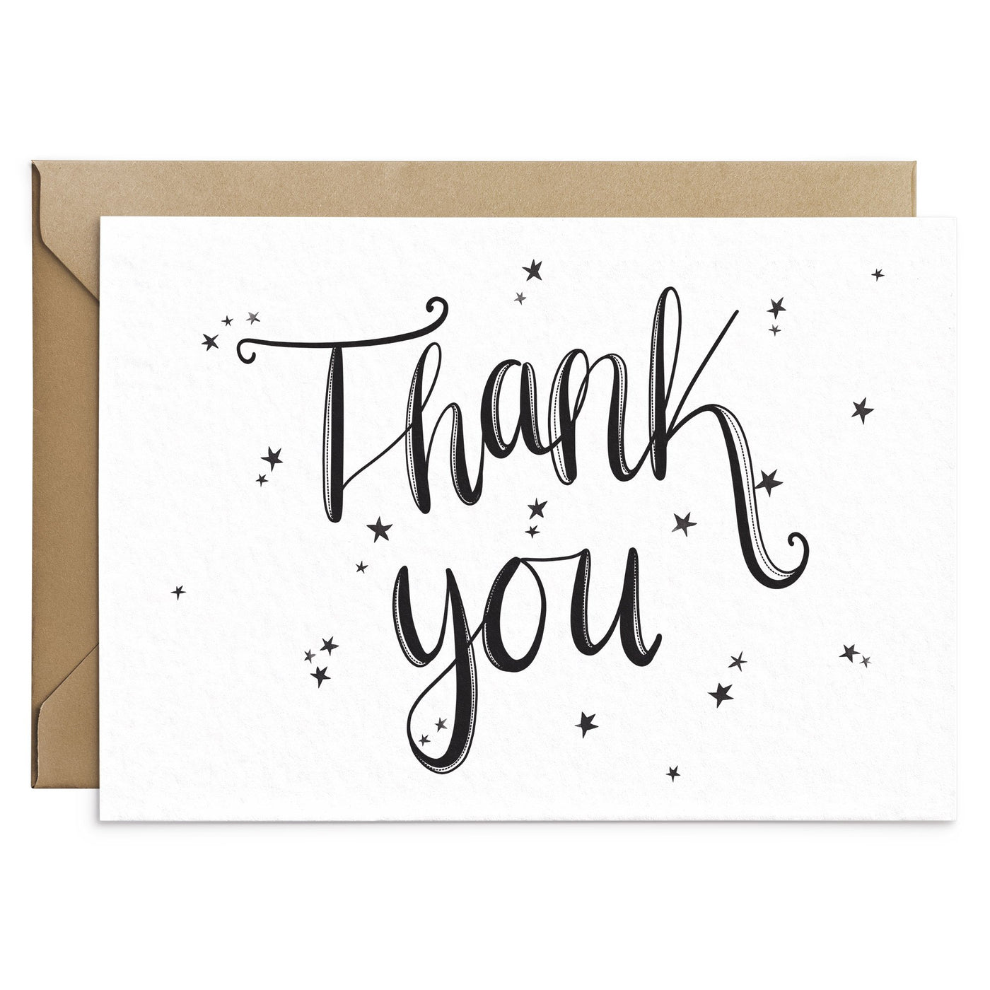 Black and White Thank You Card - Poppins & Co.