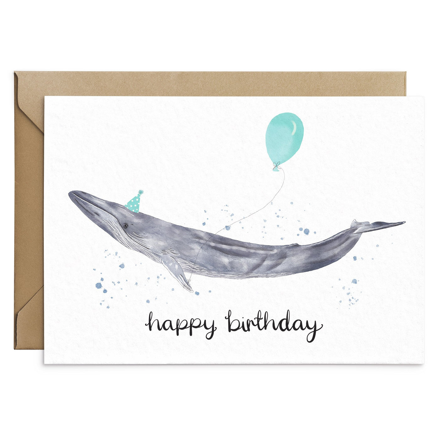 Blue Whale Birthday Card - Poppins & Co.