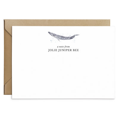 Blue Whale Personalised Notecard Set - Poppins & Co.