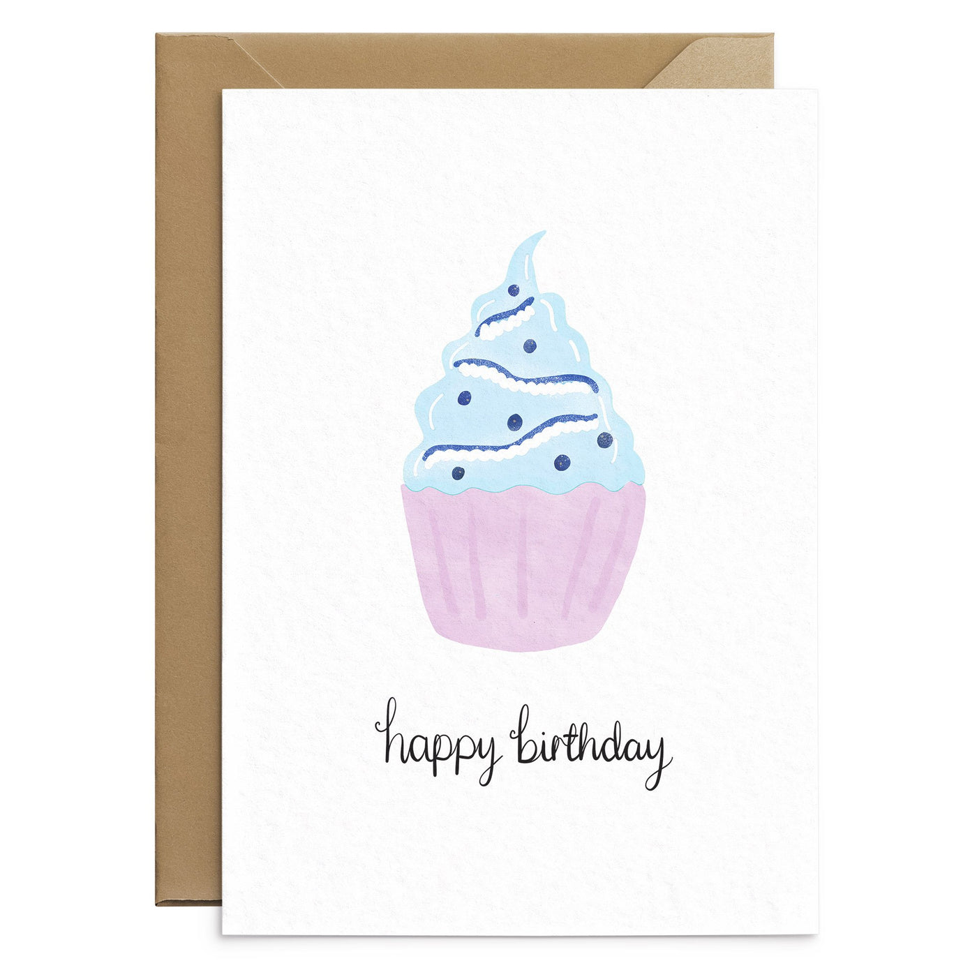 Blueberry Cupcake Birthday Card - Poppins & Co.