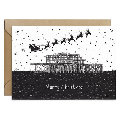 Brighton West Pier Christmas Card - Poppins & Co.