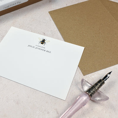Bumble Bee Personalised Note Cards - Side - Poppins & Co.