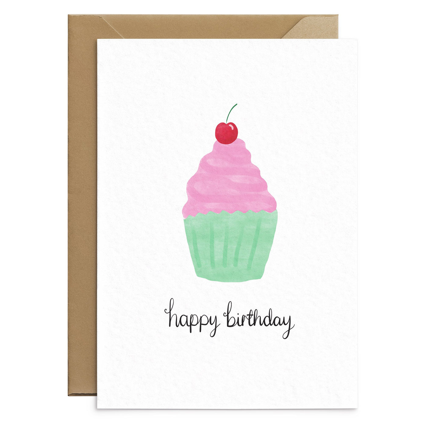 Cherry Cupcake Birthday Card - Poppins & Co.