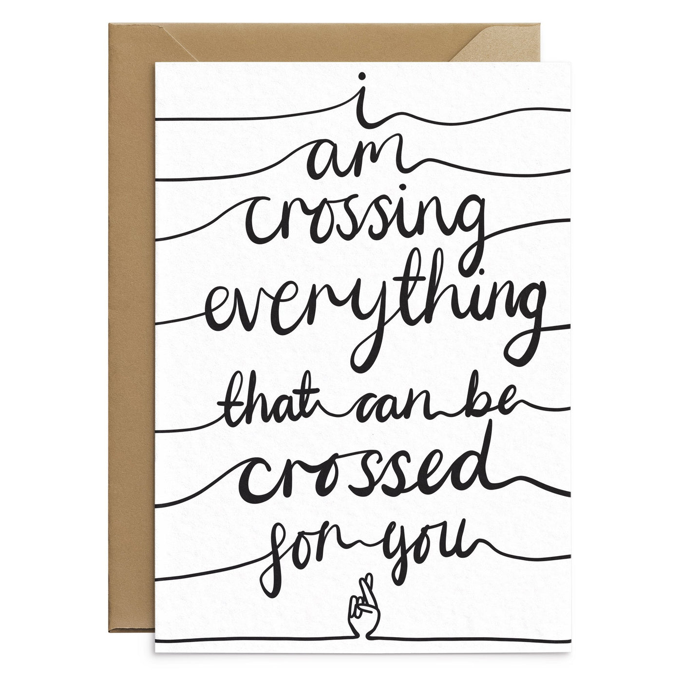 Crossing My Fingers Good Luck Card - Poppins & Co.