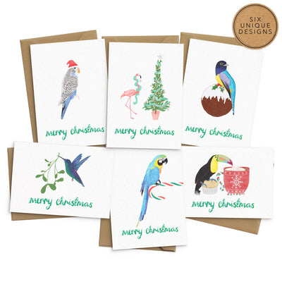 Cute Bird Christmas Card Set - Poppins & Co.
