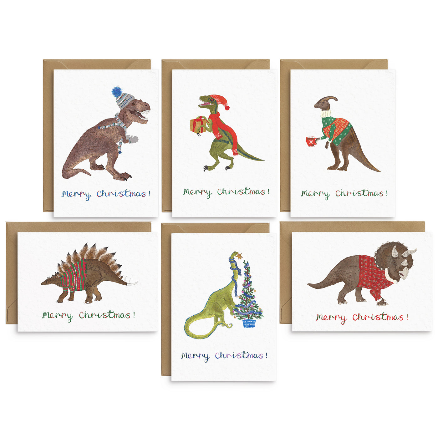 Dinosaur Christmas Cards Set - Poppins & Co.