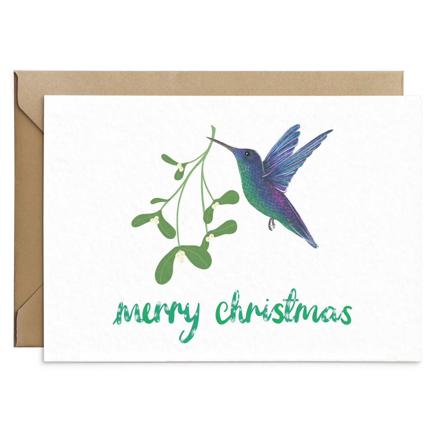 Cute Hummingbird Christmas Card - Poppins & Co.