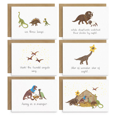 Dinosaur Nativity Christmas Cards Set - Poppins & Co.