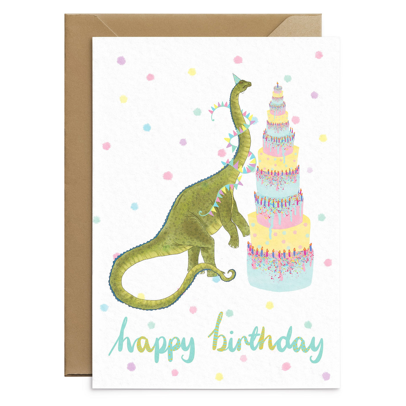 Diplodocus Dinosaur Birthday Card - Poppins & Co.