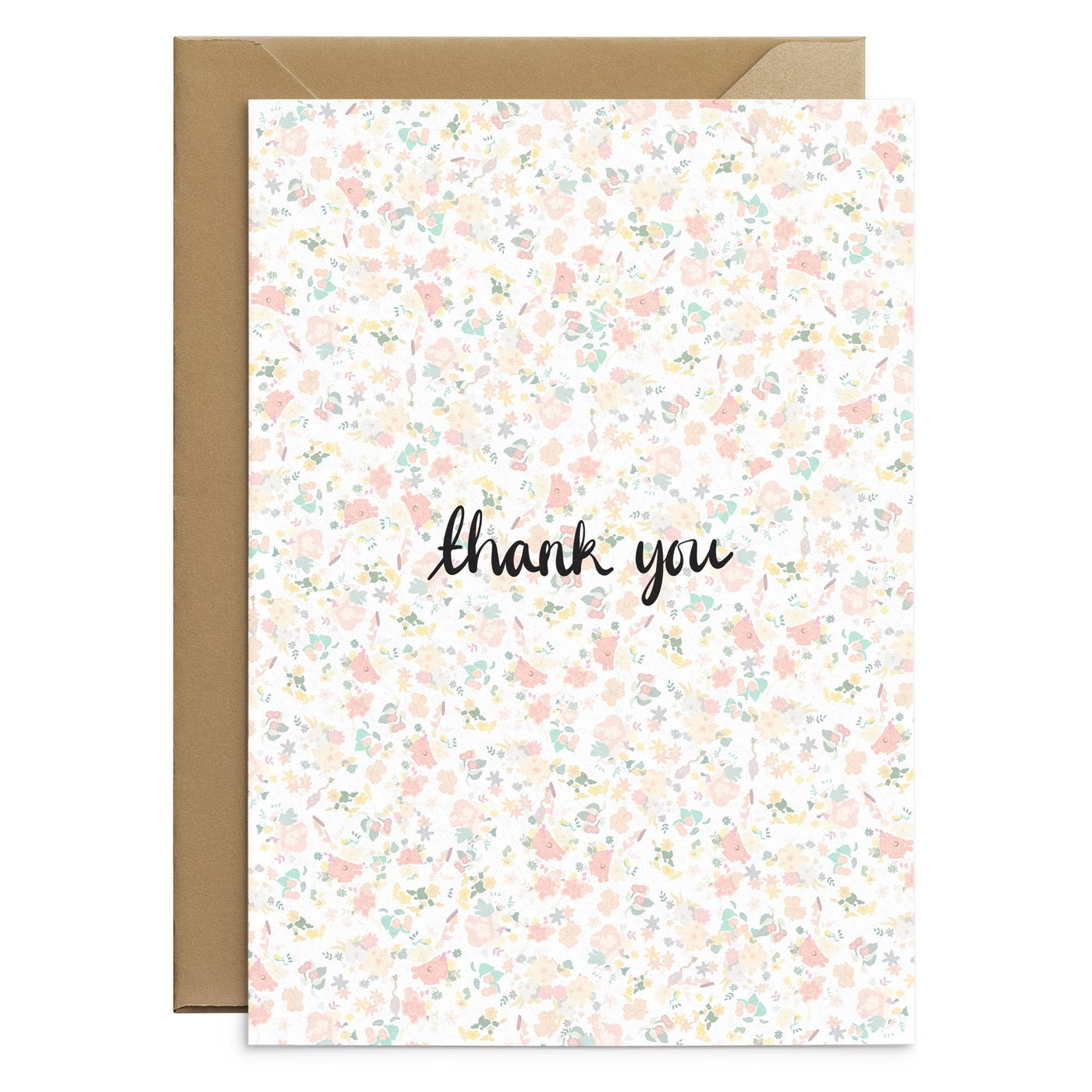 Floral Print Thank You Card - Poppins & Co.