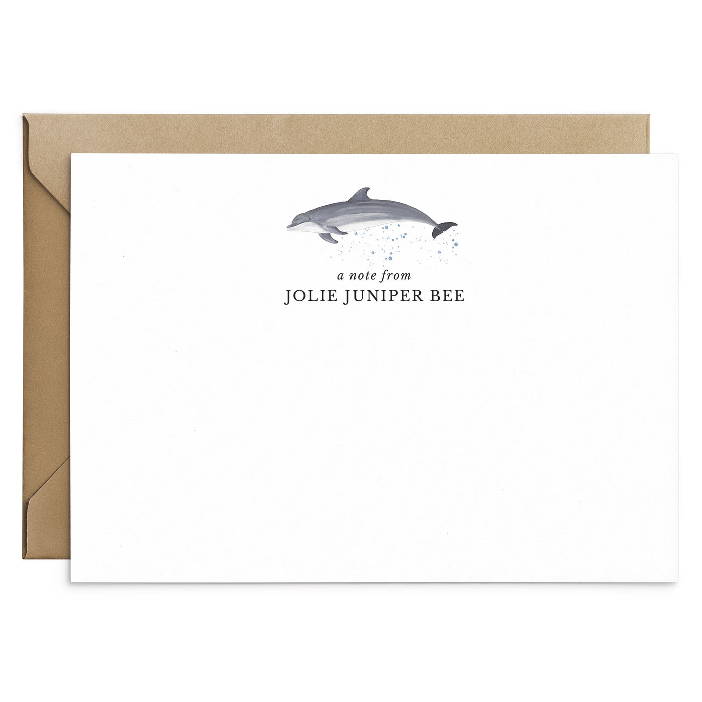Dolphin Personalised Notecard Set - Poppins & Co.