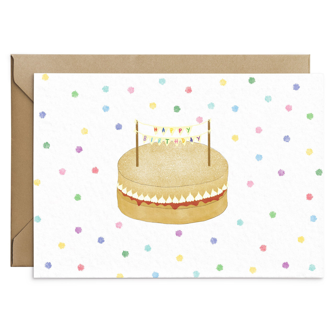 Dotty Birthday Cake Card - Poppins & Co.