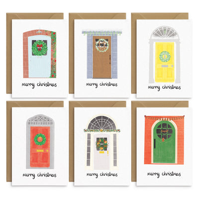 Festive Doors Christmas Cards Set - Poppins & Co.
