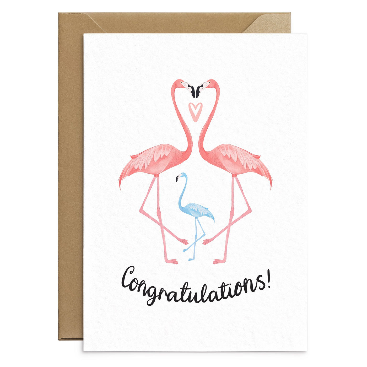 Flamingo Baby Card Blue - Poppins & Co.