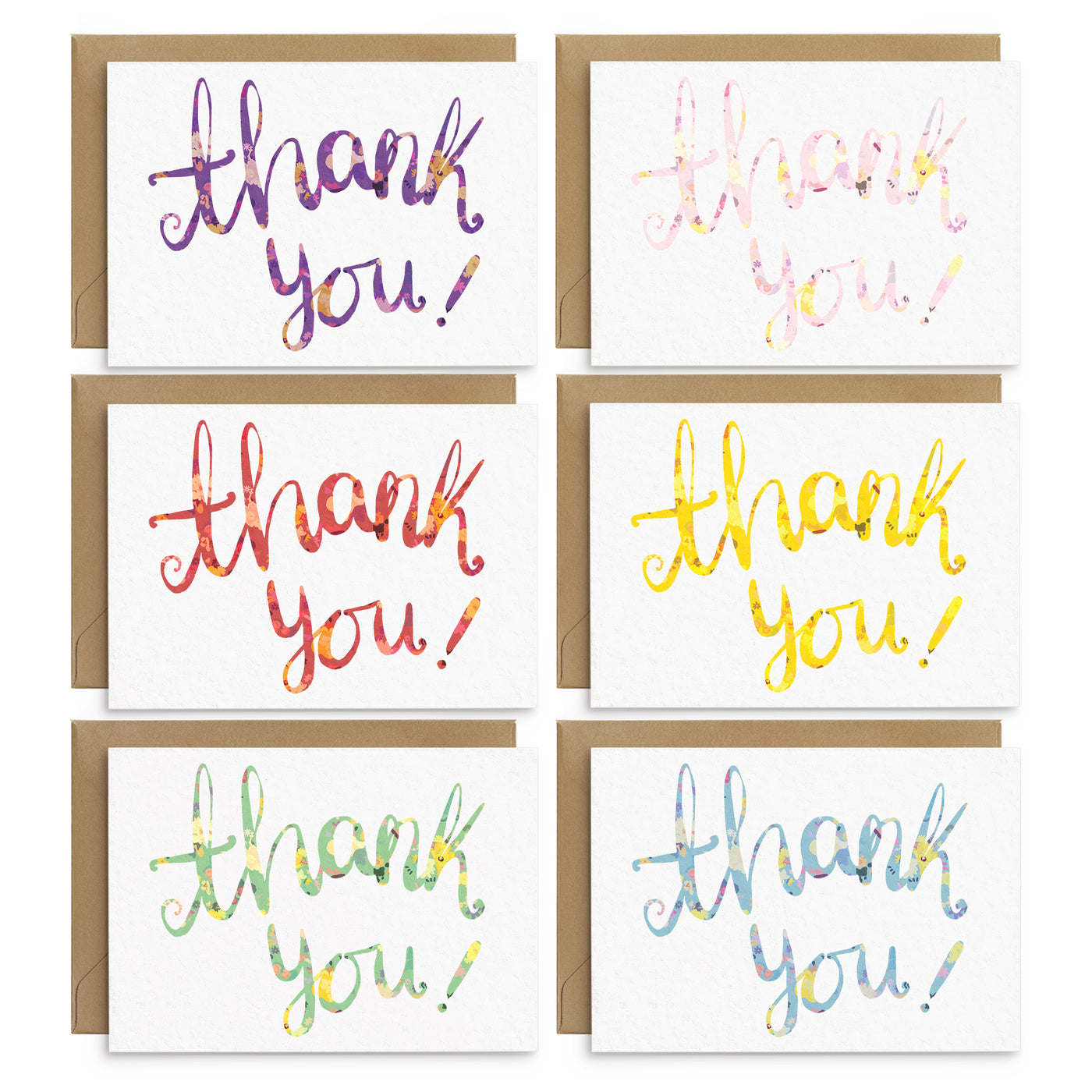 Floral Script Thank You Card Set - Poppins & Co.