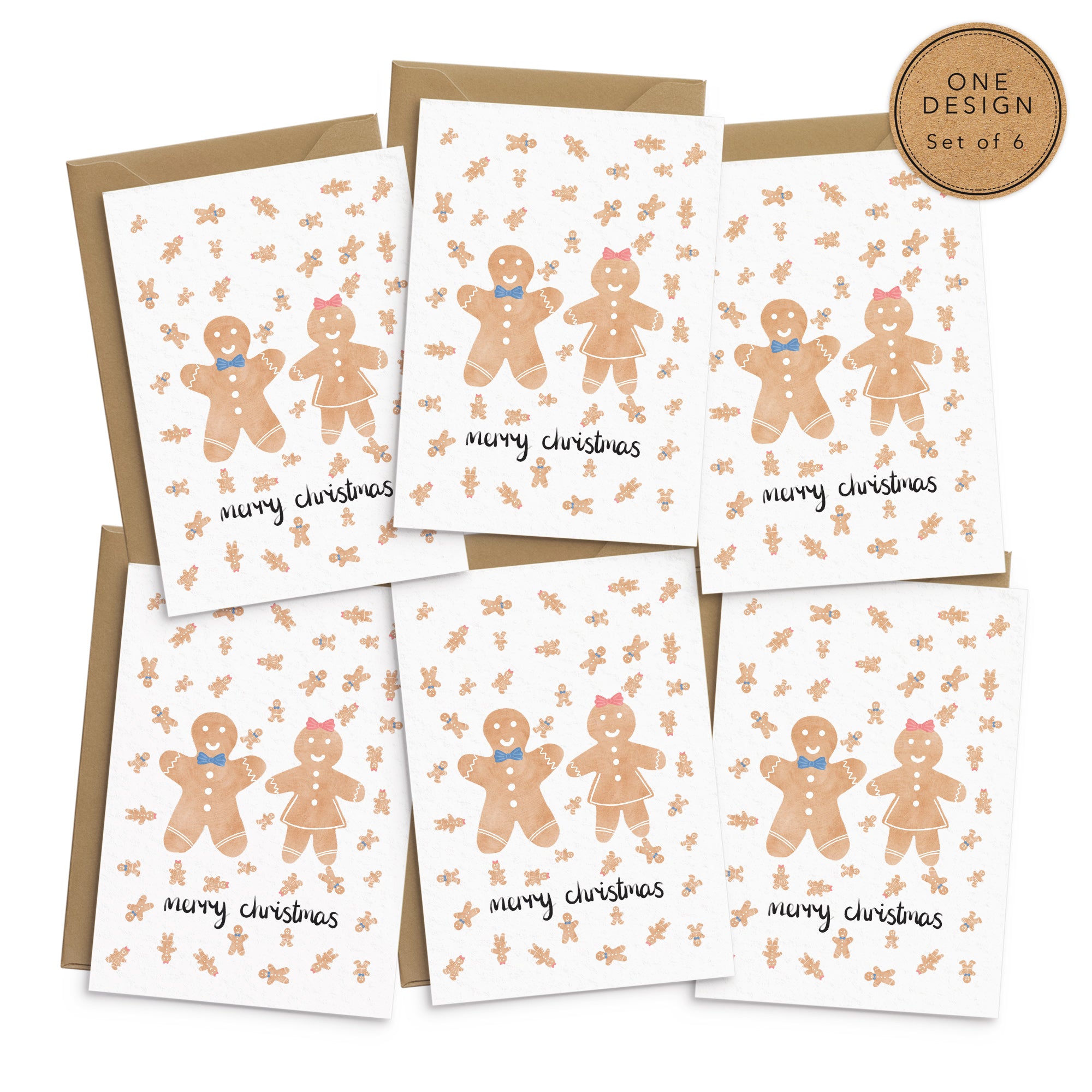 Gingerbread Cards Gingerbread Christmas Card Pack - Christmas Cards - Poppins & Co.