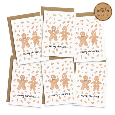 Gingerbread Men Christmas Card Set - Poppins & Co.