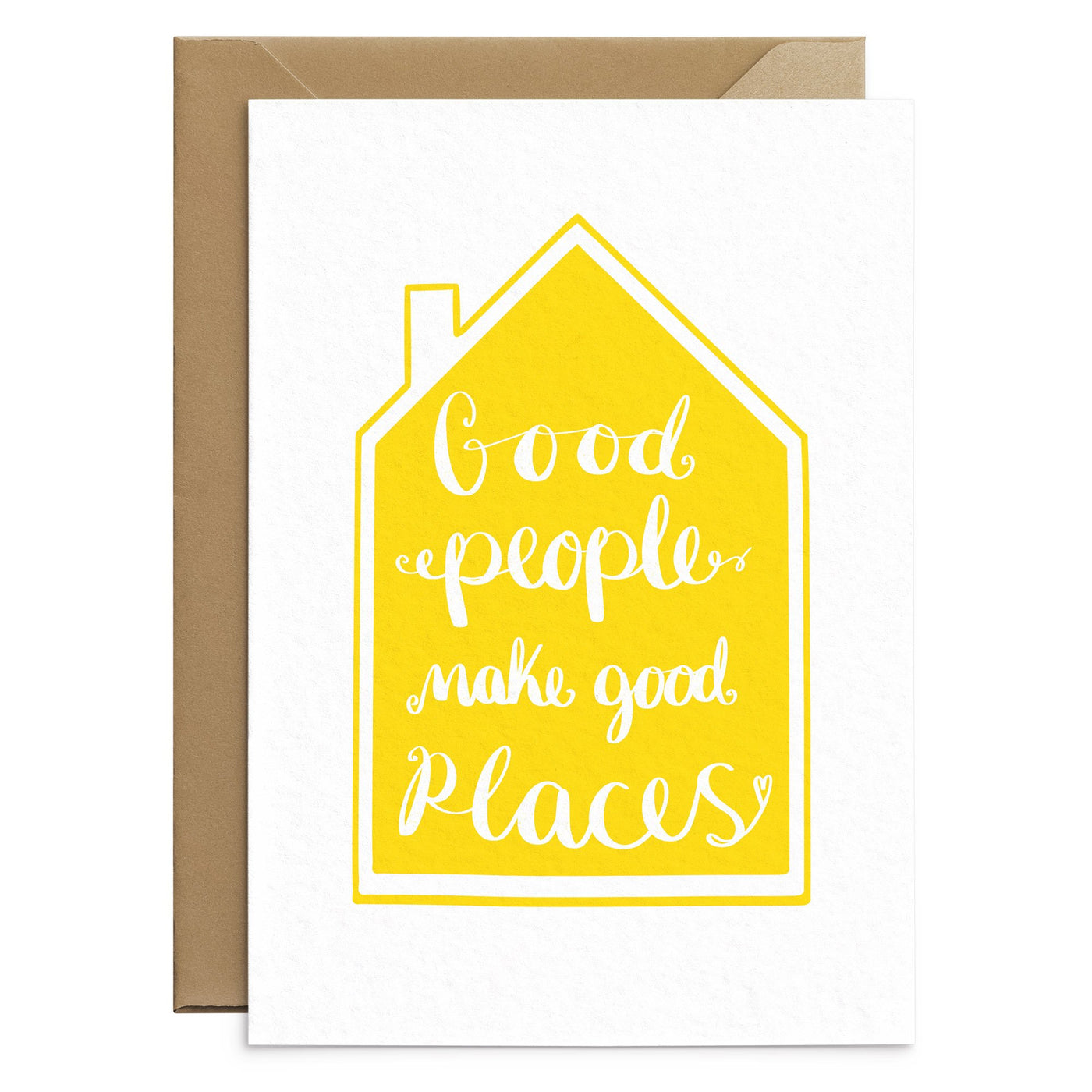 Yellow New Home Card Good People - Poppins & Co.
