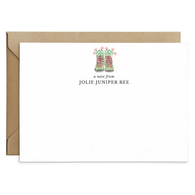 Welly Boots Personalised Note Cards