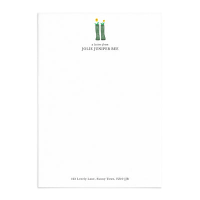 Green Welly Writing Paper Set - Poppins & Co.